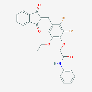 2-{2,3-dibromo-4-[(1,3-dioxo-1,3-dihydro-2H-inden-2-ylidene)methyl]-6-ethoxyphenoxy}-N-phenylacetamide
