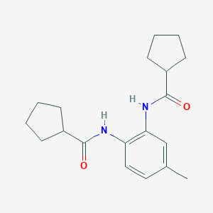 molecular formula C19H26N2O2 B442709 N~1~-{2-[(CYCLOPENTYLCARBONYL)AMINO]-5-METHYLPHENYL}-1-CYCLOPENTANECARBOXAMIDE 