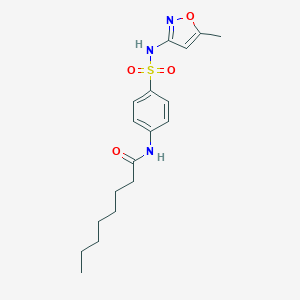 molecular formula C18H25N3O4S B442727 N~1~-(4-{[(5-METHYL-3-ISOXAZOLYL)AMINO]SULFONYL}PHENYL)OCTANAMIDE 
