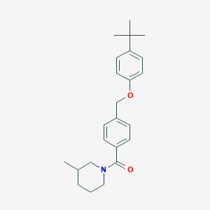 molecular formula C24H31NO2 B442744 4-Tert-butylphenyl 4-[(3-methyl-1-piperidinyl)carbonyl]benzyl ether 