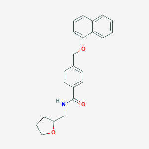 molecular formula C23H23NO3 B442755 4-(Naphthalen-1-yloxymethyl)-N-(tetrahydro-furan-2-ylmethyl)-benzamide 