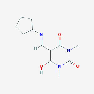 molecular formula C12H17N3O3 B442756 5-[(cyclopentylamino)methylene]-1,3-dimethylpyrimidine-2,4,6(1H,3H,5H)-trione 