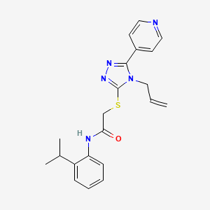 molecular formula C21H23N5OS B4427780 N-[2-(propan-2-yl)phenyl]-2-{[4-(prop-2-en-1-yl)-5-(pyridin-4-yl)-4H-1,2,4-triazol-3-yl]sulfanyl}acetamide 