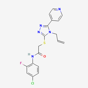 molecular formula C18H15ClFN5OS B4428393 N-(4-chloro-2-fluorophenyl)-2-{[4-(prop-2-en-1-yl)-5-(pyridin-4-yl)-4H-1,2,4-triazol-3-yl]sulfanyl}acetamide 