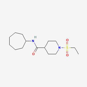 molecular formula C15H28N2O3S B4428580 N-cycloheptyl-1-(ethylsulfonyl)piperidine-4-carboxamide 