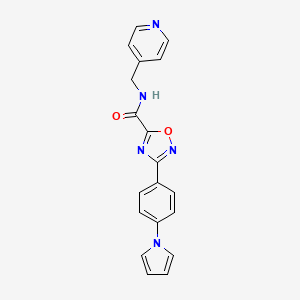 molecular formula C19H15N5O2 B4428620 N-[(PYRIDIN-4-YL)METHYL]-3-[4-(1H-PYRROL-1-YL)PHENYL]-1,2,4-OXADIAZOLE-5-CARBOXAMIDE 