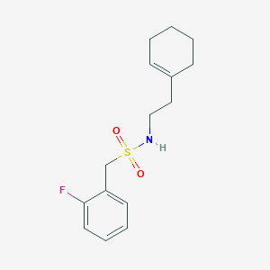 molecular formula C15H20FNO2S B4428662 N-[2-(cyclohex-1-en-1-yl)ethyl]-1-(2-fluorophenyl)methanesulfonamide 