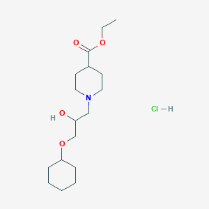 molecular formula C17H32ClNO4 B4428711 Ethyl 1-(3-cyclohexyloxy-2-hydroxypropyl)piperidine-4-carboxylate;hydrochloride 