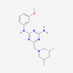 molecular formula C18H26N6O B4428833 6-[(3,5-dimethylpiperidin-1-yl)methyl]-N-(3-methoxyphenyl)-1,3,5-triazine-2,4-diamine 
