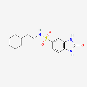 molecular formula C15H19N3O3S B4428849 N-[2-(CYCLOHEX-1-EN-1-YL)ETHYL]-2-OXO-2,3-DIHYDRO-1H-1,3-BENZODIAZOLE-5-SULFONAMIDE 