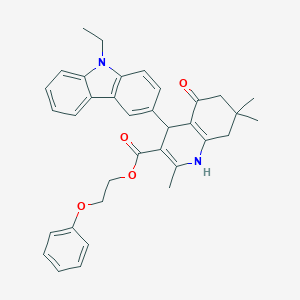 molecular formula C35H36N2O4 B442886 2-phenoxyethyl 4-(9-ethyl-9H-carbazol-3-yl)-2,7,7-trimethyl-5-oxo-1,4,5,6,7,8-hexahydroquinoline-3-carboxylate 