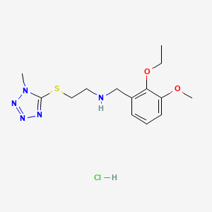molecular formula C14H22ClN5O2S B4428962 N-[(2-ethoxy-3-methoxyphenyl)methyl]-2-(1-methyltetrazol-5-yl)sulfanylethanamine;hydrochloride 