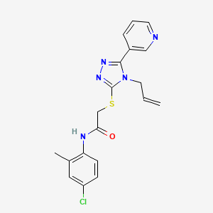 molecular formula C19H18ClN5OS B4428976 N-(4-chloro-2-methylphenyl)-2-{[4-(prop-2-en-1-yl)-5-(pyridin-3-yl)-4H-1,2,4-triazol-3-yl]sulfanyl}acetamide 
