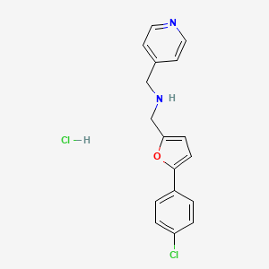 molecular formula C17H16Cl2N2O B4429028 N-[[5-(4-chlorophenyl)furan-2-yl]methyl]-1-pyridin-4-ylmethanamine;hydrochloride 