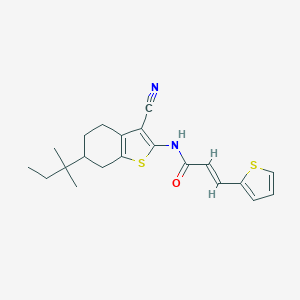 molecular formula C21H24N2OS2 B442911 N-(3-cyano-6-tert-pentyl-4,5,6,7-tetrahydro-1-benzothien-2-yl)-3-(2-thienyl)acrylamide 