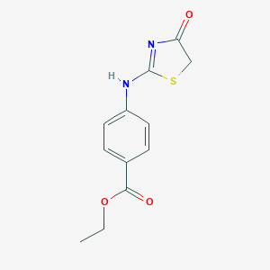 molecular formula C12H12N2O3S B442913 ethyl 4-{[(2Z)-4-oxo-1,3-thiazolidin-2-ylidene]amino}benzoate CAS No. 17823-28-8