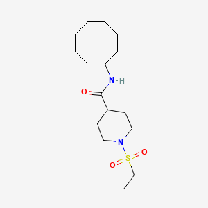 molecular formula C16H30N2O3S B4429134 N-cyclooctyl-1-(ethylsulfonyl)piperidine-4-carboxamide 