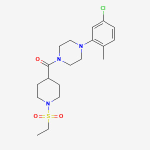 molecular formula C19H28ClN3O3S B4429167 [4-(5-Chloro-2-methylphenyl)piperazin-1-yl][1-(ethylsulfonyl)piperidin-4-yl]methanone 