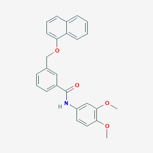 molecular formula C26H23NO4 B442926 N-(3,4-dimethoxyphenyl)-3-[(1-naphthyloxy)methyl]benzamide 