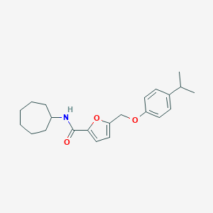 molecular formula C22H29NO3 B442938 N-cycloheptyl-5-[(4-isopropylphenoxy)methyl]-2-furamide 