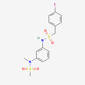 molecular formula C15H17FN2O4S2 B4429411 N-{3-[(4-FLUOROPHENYL)METHANESULFONAMIDO]PHENYL}-N-METHYLMETHANESULFONAMIDE 