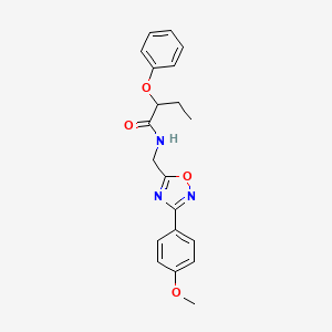 molecular formula C20H21N3O4 B4429447 N-[[3-(4-methoxyphenyl)-1,2,4-oxadiazol-5-yl]methyl]-2-phenoxybutanamide 