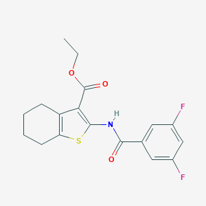 molecular formula C18H17F2NO3S B442947 Ethyl 2-[(3,5-difluorobenzoyl)amino]-4,5,6,7-tetrahydro-1-benzothiophene-3-carboxylate 