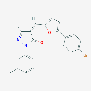molecular formula C22H17BrN2O2 B442955 4-{(Z)-1-[5-(4-BROMOPHENYL)-2-FURYL]METHYLIDENE}-3-METHYL-1-(3-METHYLPHENYL)-1H-PYRAZOL-5-ONE 