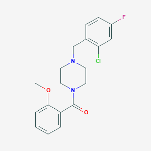 molecular formula C19H20ClFN2O2 B4429704 [4-(2-CHLORO-4-FLUOROBENZYL)PIPERAZINO](2-METHOXYPHENYL)METHANONE 