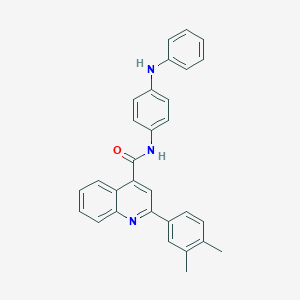 molecular formula C30H25N3O B442978 N-(4-anilinophenyl)-2-(3,4-dimethylphenyl)-4-quinolinecarboxamide 