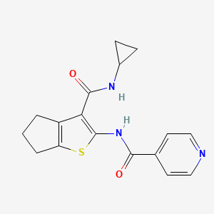 molecular formula C17H17N3O2S B4429842 N-[3-(CYCLOPROPYLCARBAMOYL)-4H5H6H-CYCLOPENTA[B]THIOPHEN-2-YL]PYRIDINE-4-CARBOXAMIDE 