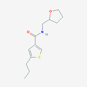 molecular formula C13H19NO2S B4429864 N-[(OXOLAN-2-YL)METHYL]-5-PROPYLTHIOPHENE-3-CARBOXAMIDE 