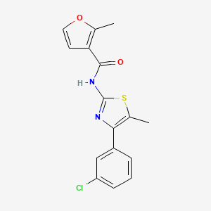 molecular formula C16H13ClN2O2S B4429935 N-[4-(3-CHLOROPHENYL)-5-METHYL-13-THIAZOL-2-YL]-2-METHYLFURAN-3-CARBOXAMIDE 