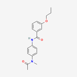 molecular formula C19H22N2O3 B4429976 N-[4-(N-METHYLACETAMIDO)PHENYL]-3-PROPOXYBENZAMIDE 