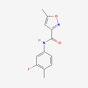 molecular formula C12H11FN2O2 B4430166 N-(3-fluoro-4-methylphenyl)-5-methyl-1,2-oxazole-3-carboxamide 