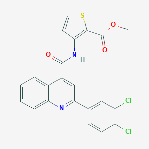 molecular formula C22H14Cl2N2O3S B443022 METHYL 3-({[2-(3,4-DICHLOROPHENYL)-4-QUINOLYL]CARBONYL}AMINO)-2-THIOPHENECARBOXYLATE 