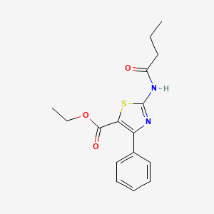 molecular formula C16H18N2O3S B4430272 Ethyl 2-(butanoylamino)-4-phenyl-1,3-thiazole-5-carboxylate 