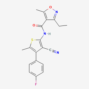 molecular formula C19H16FN3O2S B4430297 N-[3-CYANO-4-(4-FLUOROPHENYL)-5-METHYLTHIOPHEN-2-YL]-3-ETHYL-5-METHYL-12-OXAZOLE-4-CARBOXAMIDE 