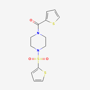 molecular formula C13H14N2O3S3 B4430371 Thiophen-2-yl-(4-thiophen-2-ylsulfonylpiperazin-1-yl)methanone 