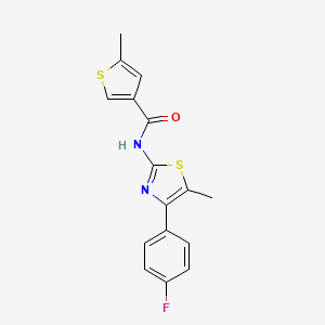 molecular formula C16H13FN2OS2 B4430592 N-[4-(4-FLUOROPHENYL)-5-METHYL-13-THIAZOL-2-YL]-5-METHYLTHIOPHENE-3-CARBOXAMIDE 