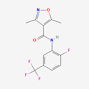 molecular formula C13H10F4N2O2 B4430610 N-[2-fluoro-5-(trifluoromethyl)phenyl]-3,5-dimethyl-1,2-oxazole-4-carboxamide 