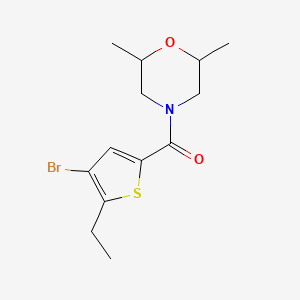 molecular formula C13H18BrNO2S B4430618 (4-BROMO-5-ETHYL-2-THIENYL)(2,6-DIMETHYLMORPHOLINO)METHANONE 
