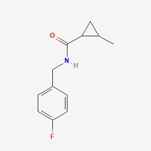 molecular formula C12H14FNO B4430639 N-[(4-fluorophenyl)methyl]-2-methylcyclopropane-1-carboxamide 