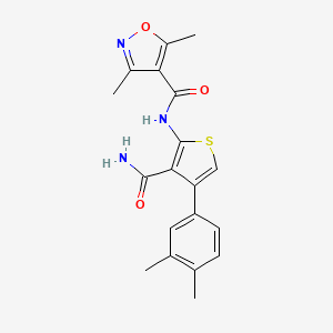 molecular formula C19H19N3O3S B4430648 N-[3-carbamoyl-4-(3,4-dimethylphenyl)thiophen-2-yl]-3,5-dimethyl-1,2-oxazole-4-carboxamide 