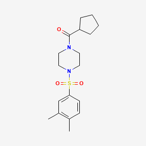 molecular formula C18H26N2O3S B4430655 CYCLOPENTYL{4-[(3,4-DIMETHYLPHENYL)SULFONYL]PIPERAZINO}METHANONE 