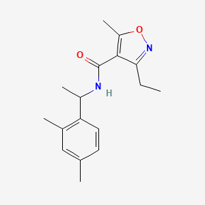 molecular formula C17H22N2O2 B4430663 N-[1-(2,4-dimethylphenyl)ethyl]-3-ethyl-5-methyl-1,2-oxazole-4-carboxamide 