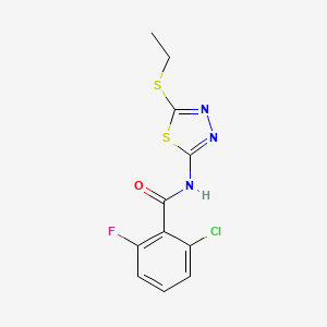 molecular formula C11H9ClFN3OS2 B4430738 2-chloro-N-[5-(ethylsulfanyl)-1,3,4-thiadiazol-2-yl]-6-fluorobenzamide CAS No. 6181-70-0