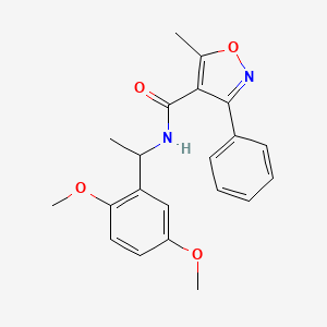 molecular formula C21H22N2O4 B4430744 N-[1-(2,5-dimethoxyphenyl)ethyl]-5-methyl-3-phenyl-1,2-oxazole-4-carboxamide 