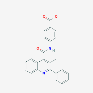molecular formula C25H20N2O3 B443077 Methyl 4-{[(3-methyl-2-phenylquinolin-4-yl)carbonyl]amino}benzoate 