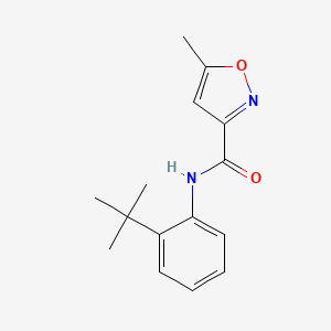 molecular formula C15H18N2O2 B4430895 N-(2-tert-butylphenyl)-5-methyl-1,2-oxazole-3-carboxamide 